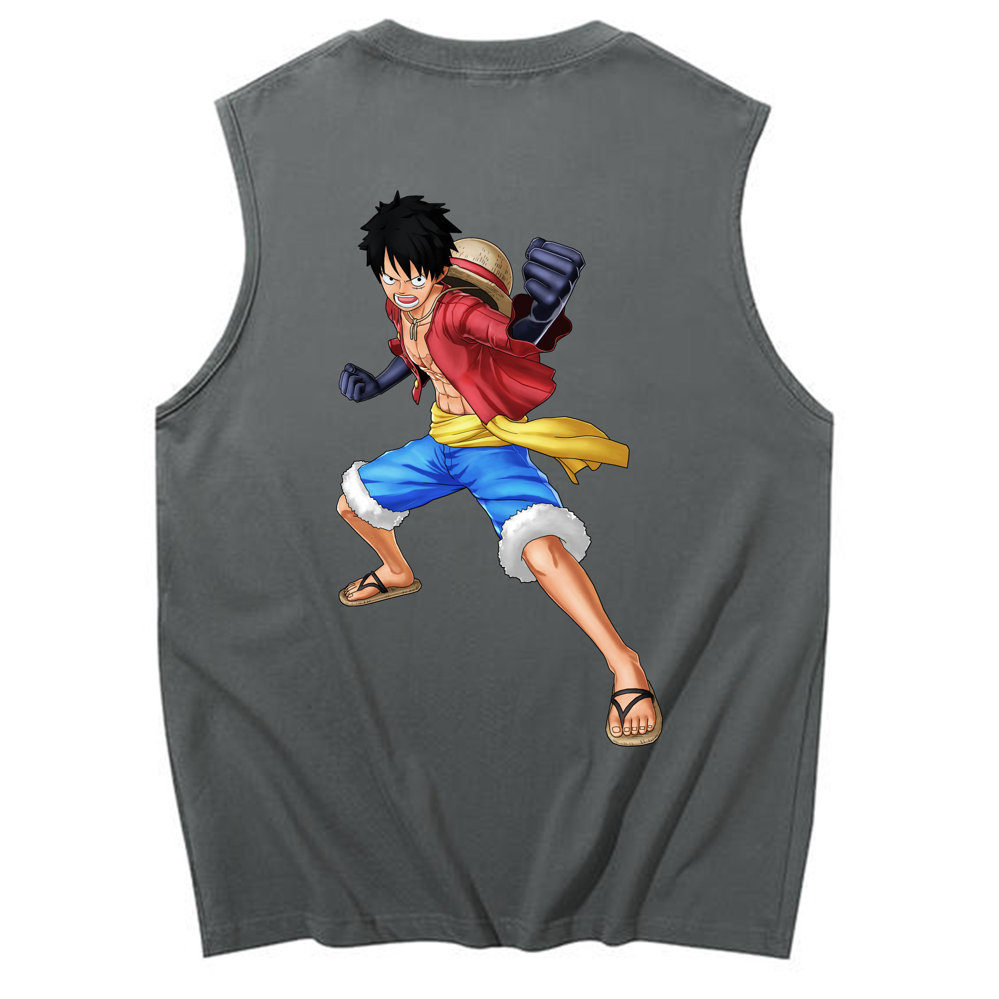ワンピース モンキー・D・ルフィ ONE PIECE Monkey D. Luffy コットン100％タンクトップ（背面プリント）